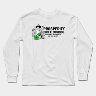 Prosperity Bible School // Funny Retro Angel Cartoon // Prosperity Gospel Pardoy Long Sleeve T-Shirt